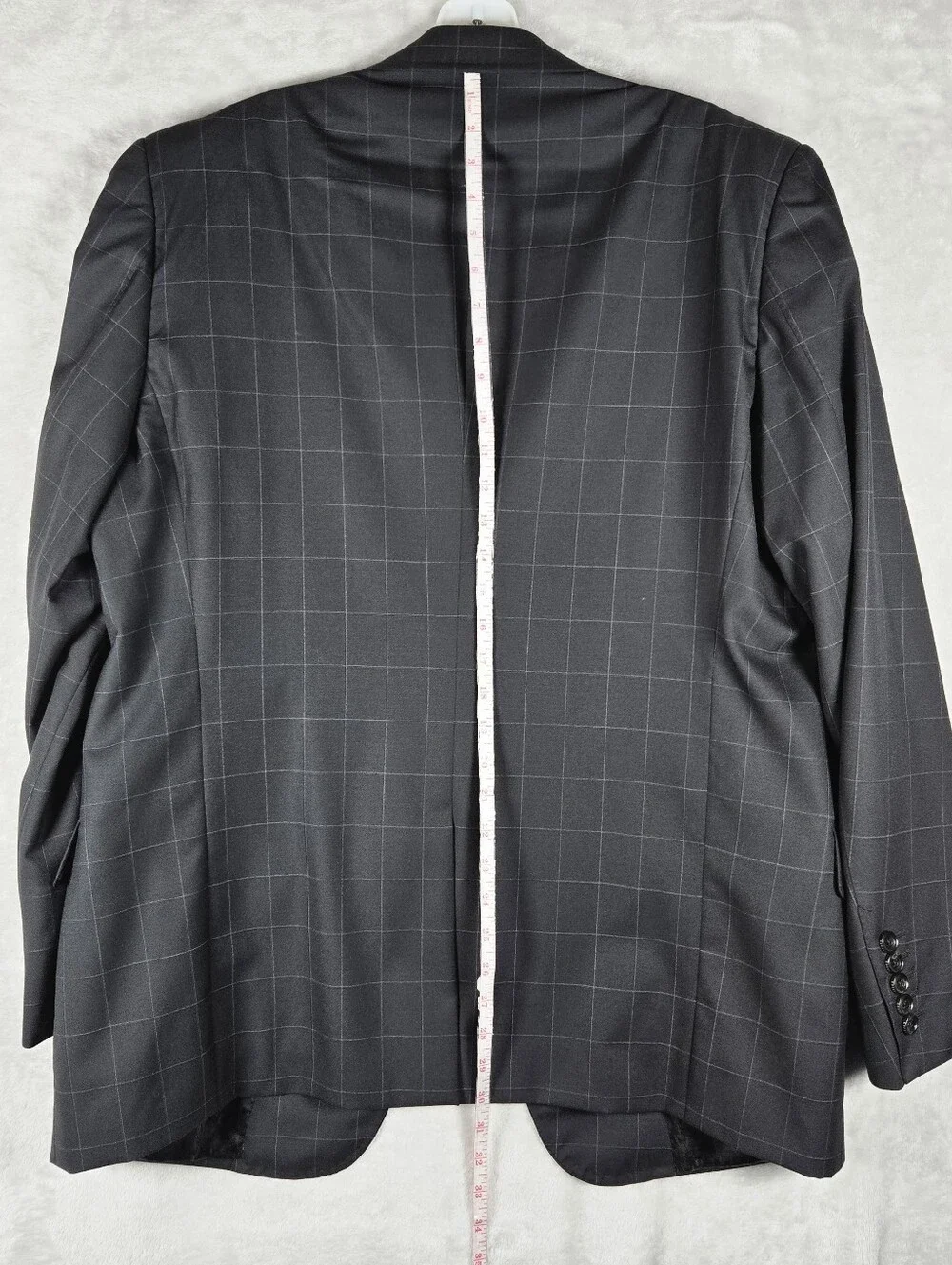 Gucci 2 Piece Suit Men Blazer 48R Pants 36x30 Inseam Black Windowpane Read Des!
